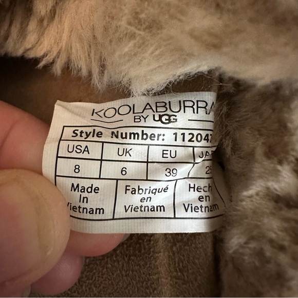 UGG Kookaburra Roubie Fuzz Slip On Tan Fur Straps Platform Sandals Women’s 8 - Picture 11 of 11